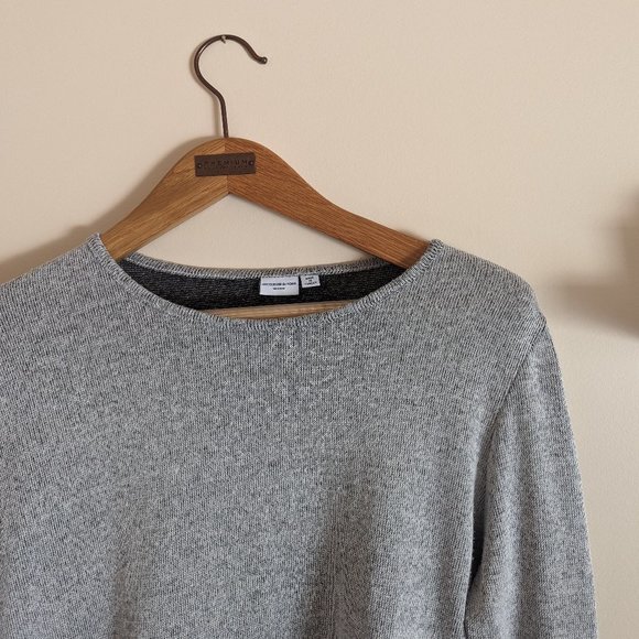 Asymetric one sleeve knit gray top, women M, Jacqueline de Young - Picture 2 of 3